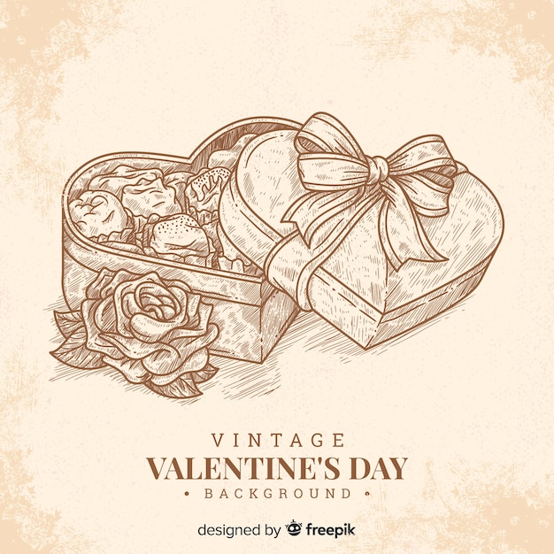 Free vector vintage valentine's day background