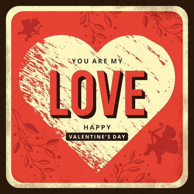 Free vector vintage valentine's day background