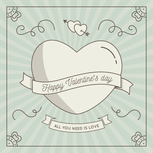 Free vector vintage valentine's day background