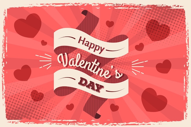 Free vector vintage valentine's day background