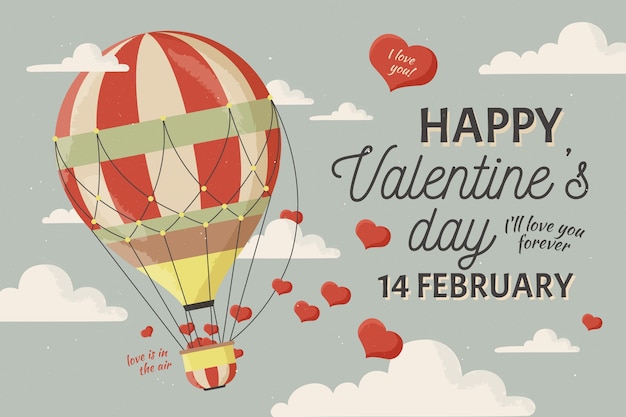 Free vector vintage valentine's day background