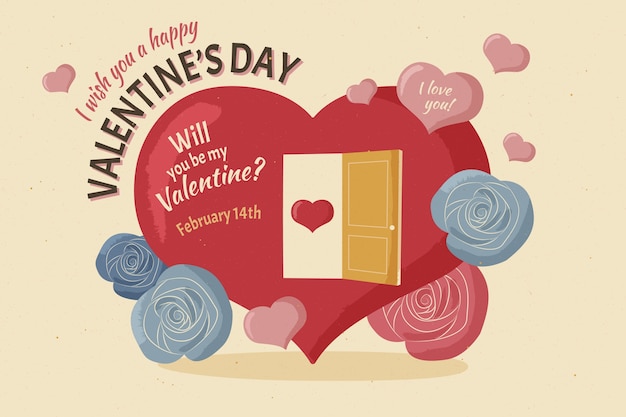 Free vector vintage valentine's day background