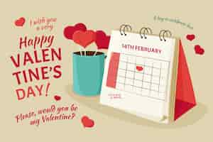 Free vector vintage valentine's day background