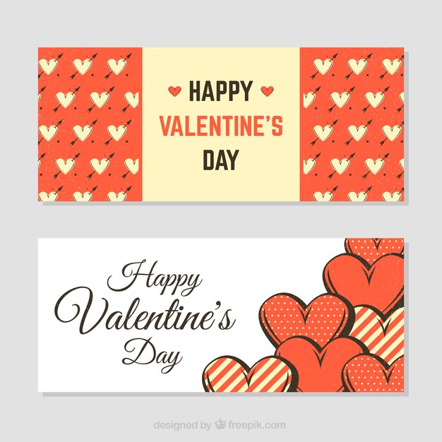 Free vector vintage valentine's day banners