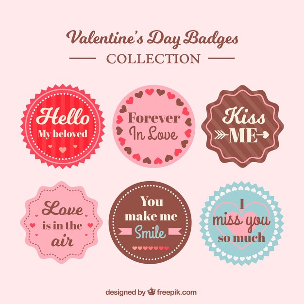 Vintage valentine's day label/badge collection