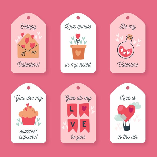 Vintage valentine's day labels collection