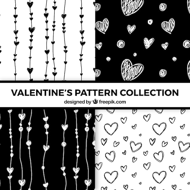 Vintage valentine's day pattern collection