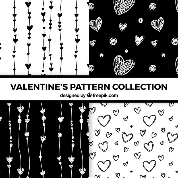 Vintage valentine's day pattern collection