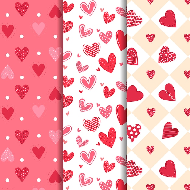 Vintage valentine's day pattern collection