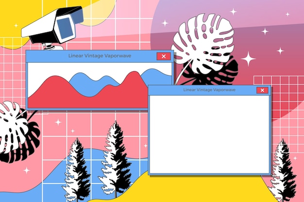 Free Vector vintage vaporwave background