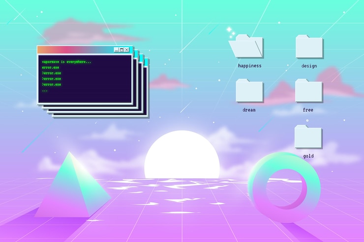 Free Vector vintage vaporwave background