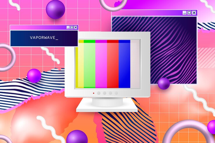 Free Vector vintage vaporwave background
