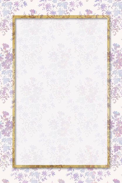 Free vector vintage vector holographic flower frame remix from artwork by william morris