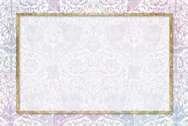 Free vector vintage vector pastel ornament holographic frame remix from artwork by william morris