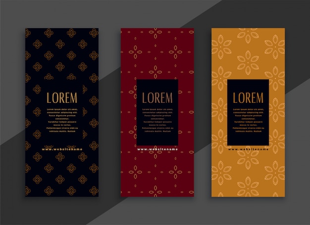 Free vector vintage vertical classic premium banners set