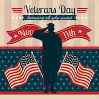 Free vector vintage veterans day