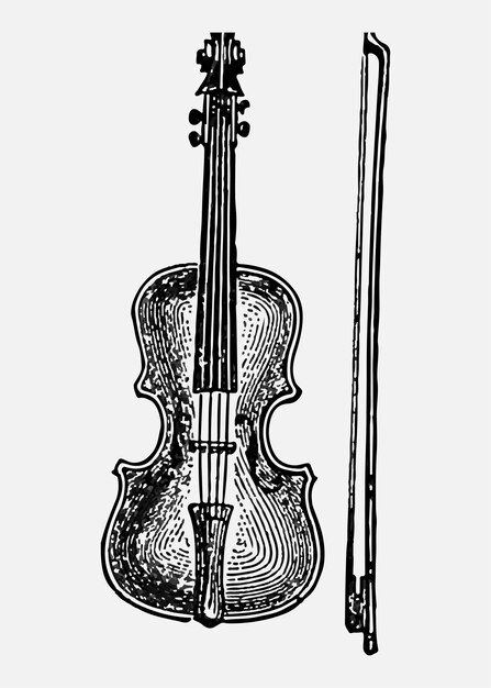 Vintage violin illustration