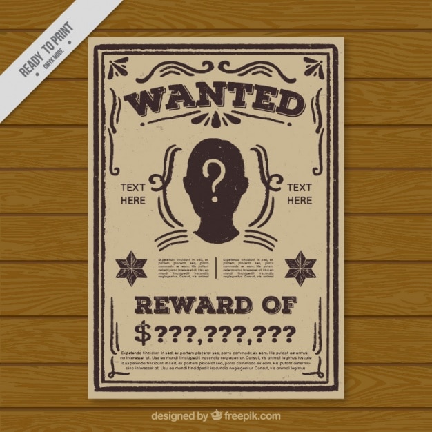 Old Time Wanted Poster Template | PDF Template