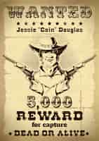 Free vector vintage wanted poster