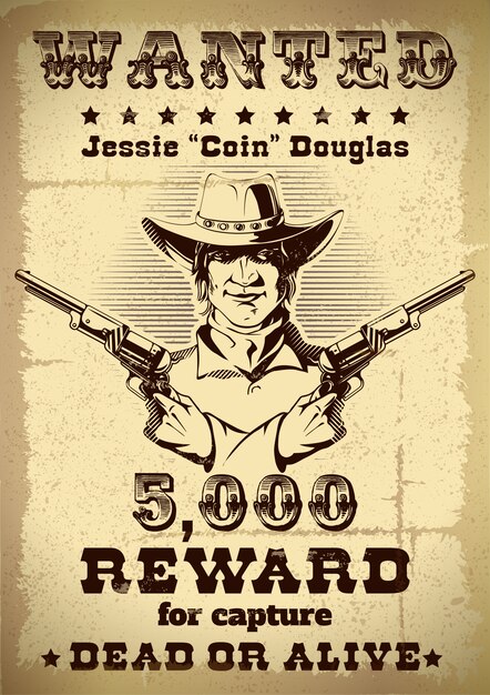 Vintage Wanted Poster