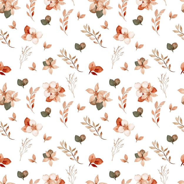 Vintage watercolor floral seamless pattern