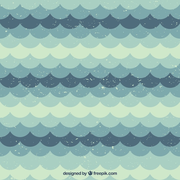 Free vector vintage waves green pattern