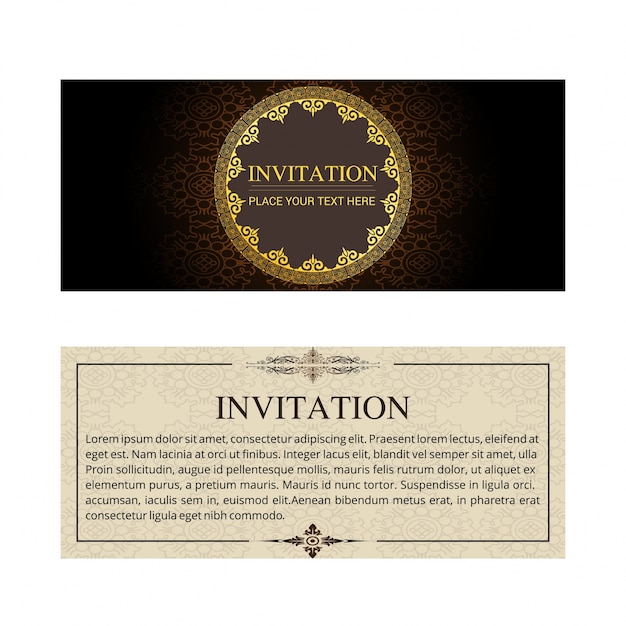 Vintage wedding invitation banner template