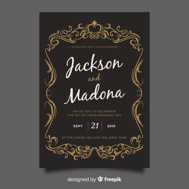 vintage wedding invitation template