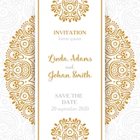 Vintage wedding invitation with mandala