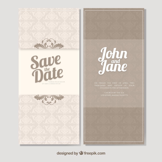 Vintage wedding invitation