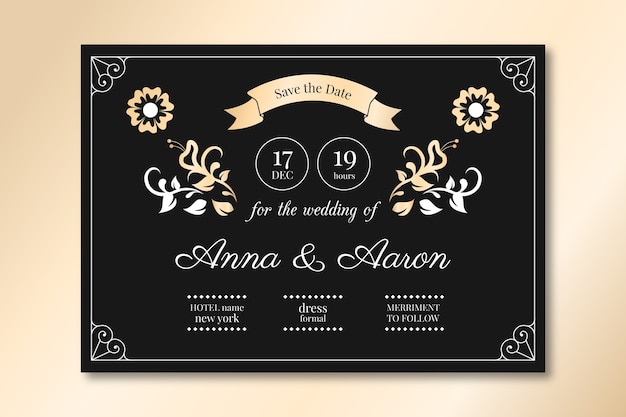 Free vector vintage wedding invitation