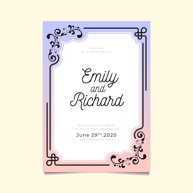 Vintage wedding invitation