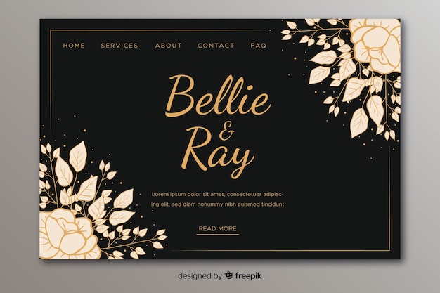 Vintage wedding landing page