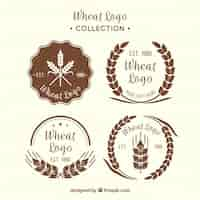 Free vector vintage wheat logo collection