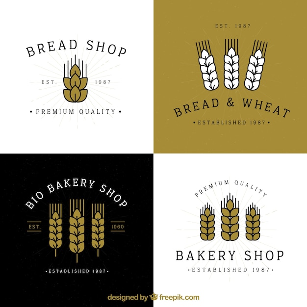 Vintage wheat logo collection