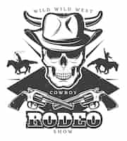 Free vector vintage wild west rodeo