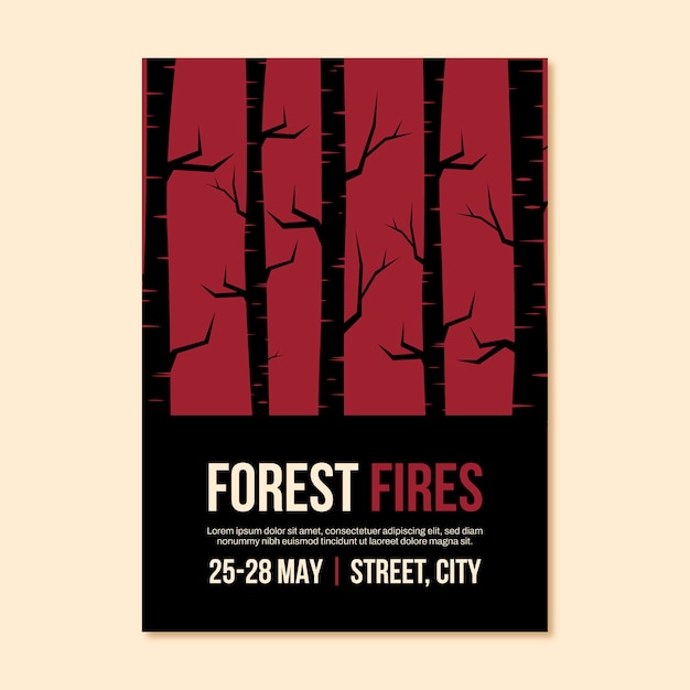 Шаблон плаката старинный лесной пожар