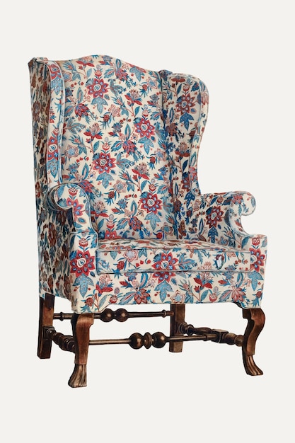 Free vector vintage wing chair vector illustration, remixed from the artwork by rolland livingstone