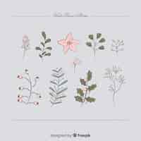 Free vector vintage winter flower collection