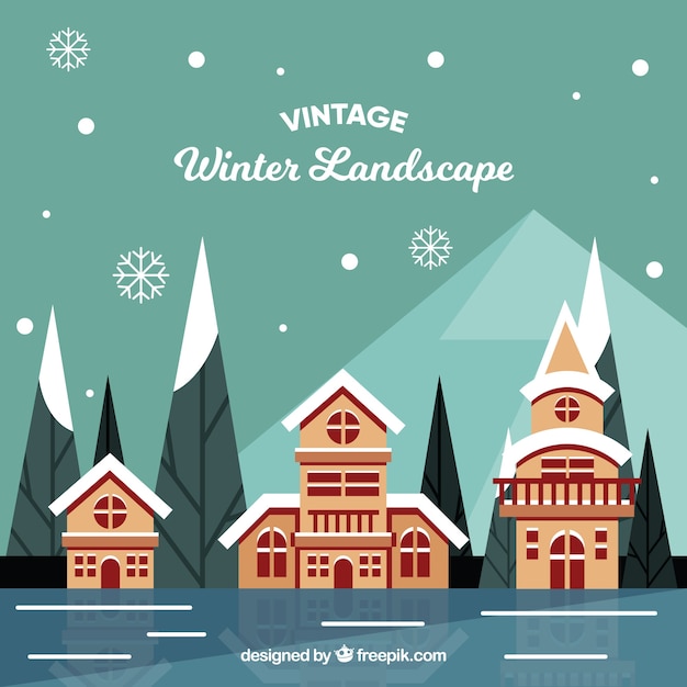 vintage winter landscape