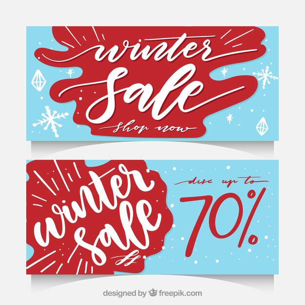 Vintage winter sales banners