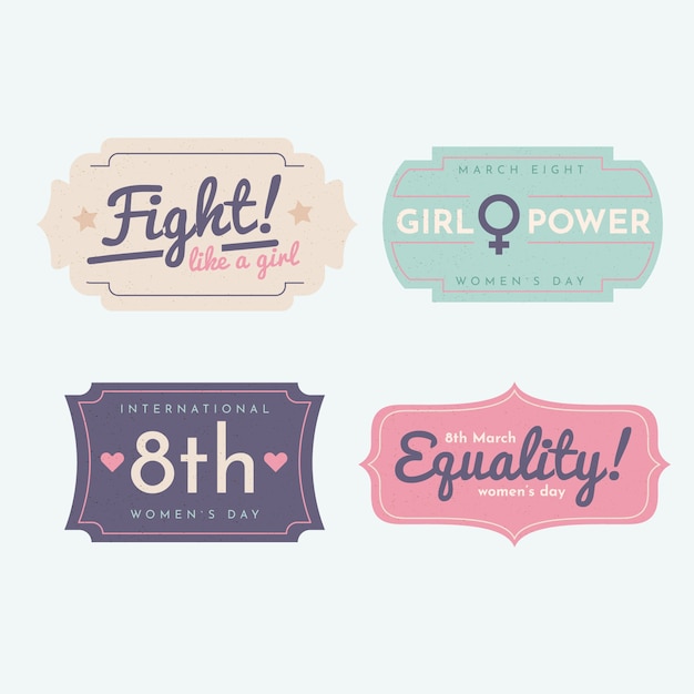 Vintage women's day label/badge collection