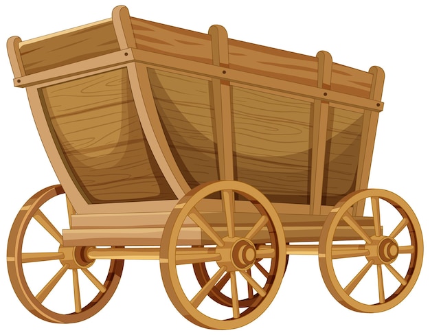 Free vector vintage wooden cart vector illustration