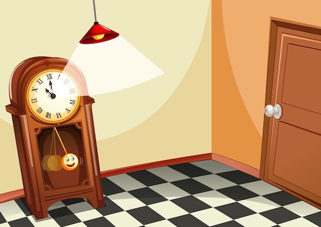 Free vector vintage wooden clock in the room