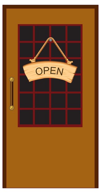 Free vector vintage wooden door with open sign