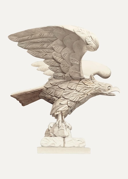 Винтажный деревянный вектор иллюстрации орла, ремикс из работы Генри Мерфи