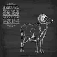 Vettore gratuito vintage anno della scheda di capra