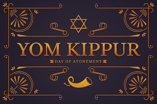 Free vector vintage yom kippur concept