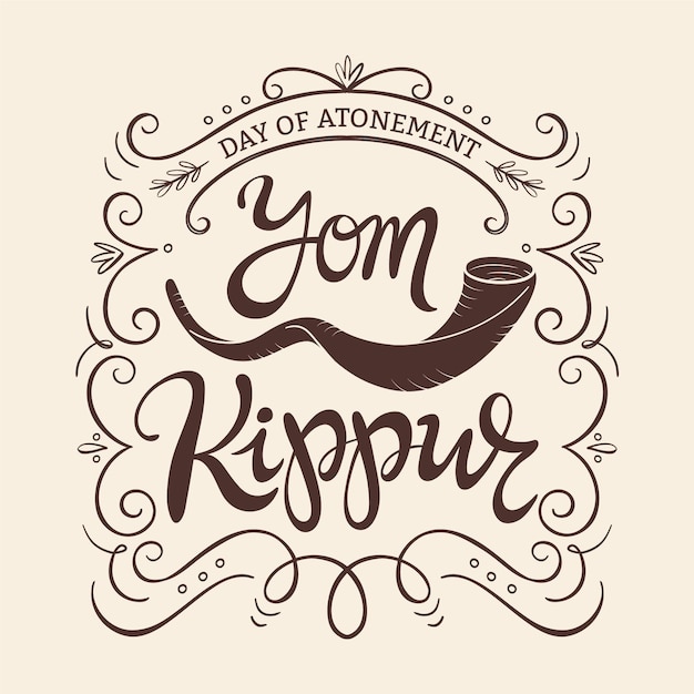 Free vector vintage yom kippur concept