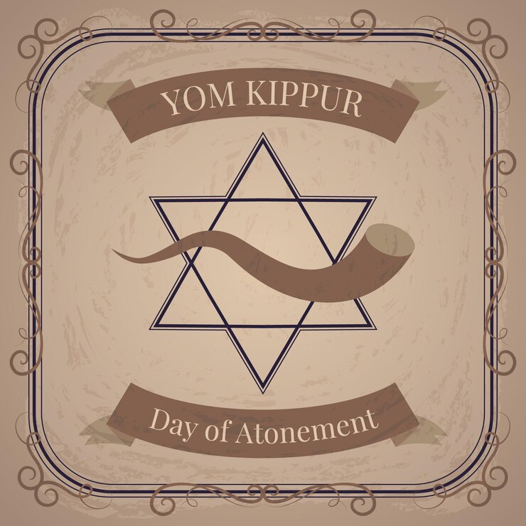 Free Vector vintage yom kippur concept